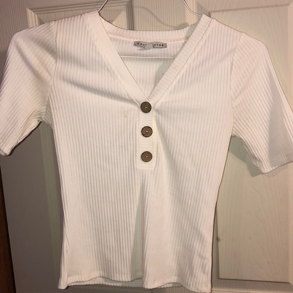 White blouse with buttons